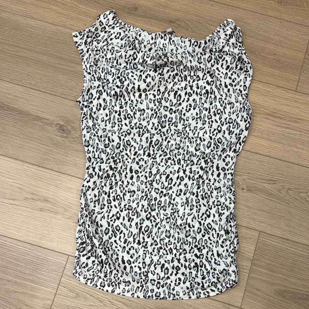 Express Monochrome Leopard Print Blouse